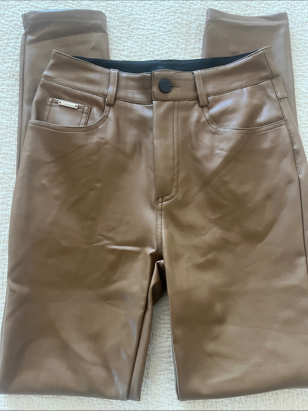 bebe Brown Faux Leather Women’s Chinos